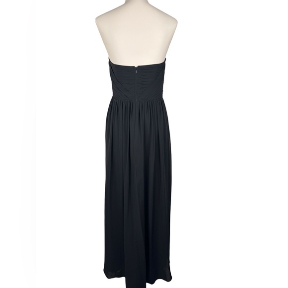Bari Jay Empire Waist Gown Pleated Detail with Ruffle Prom Dress size 8 Black - Picture 3 of 12